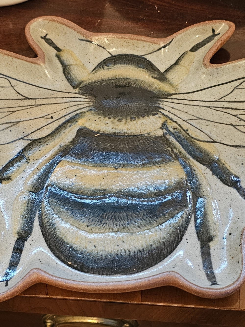 Reactive Glaze Stoneware Bee Plate